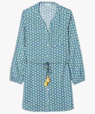 Chemise de nuit boutonnée à ceinture vue4 - GEMO(HOMWR FEM) - GEMO
