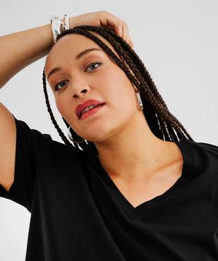 Tee-shirt manches courtes à col V femme grande taille vue2 - GEMO 4G GT - GEMO