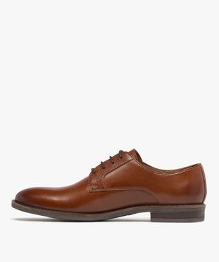 Derbies homme dessus en cuir bout one-cut avec détails effet perforé - Tanéo vue3 - TANEO - GEMO