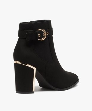 Bottines femme à talon en suédine avec détails métallisés vue5 - VALENTINA BALDA - GEMO