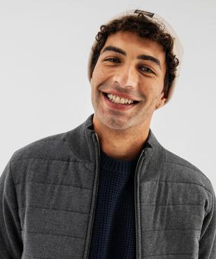 Gilet bimatière avec col montant et buste matelassé homme vue7 - GEMO (HOMME) - GEMO