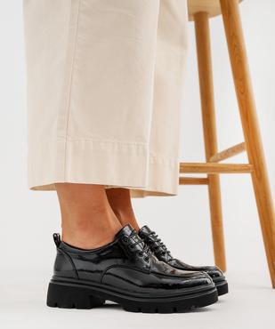 Derbies vernis sur semelle crantée femme - Follow Me vue7 - FOLLOW ME - GEMO