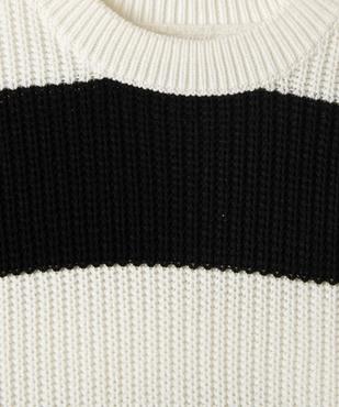 Pull court oversize à larges rayures fille vue2 - GEMO (JUNIOR) - GEMO