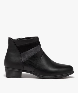 Boots femme confort unies à petit talon  vue1 - GEMO (CONFORT) - GEMO