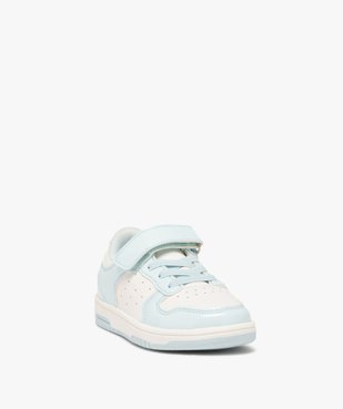 Baskets fille bicolores à scratch et lacets style rétro vue2 - GEMO 4G FILLE - GEMO