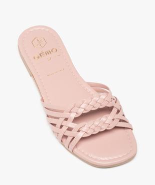 Mules femme à talon plat et fines brides tressées vue5 - GEMO (CASUAL) - GEMO