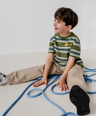 Tee-shirt manches courtes à rayures garçon vue4 - GEMO 4G GARCON - GEMO