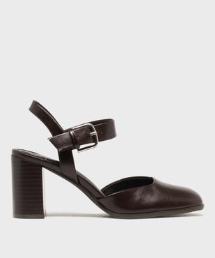 Escarpins sling back à talon large et bout carré femme - Follow Me vue1 - FOLLOW ME - GEMO