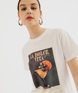 Tee-shirt manches courtes imprimé femme vue2 - GEMO 4G FEMME - GEMO