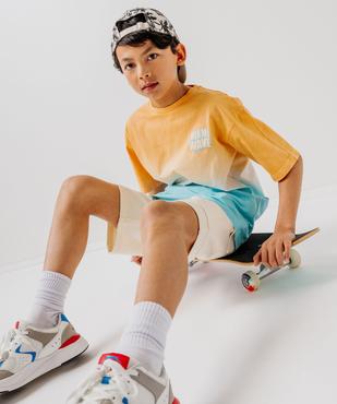 Tee-shirt manches courtes tie-and-dye garçon vue5 - GEMO (JUNIOR) - GEMO