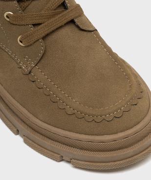 Boots zippées et lacées à fleurs brodées et semelle crantée fille - LuluCastagnette vue6 - LULUCASTAGNETTE - GEMO