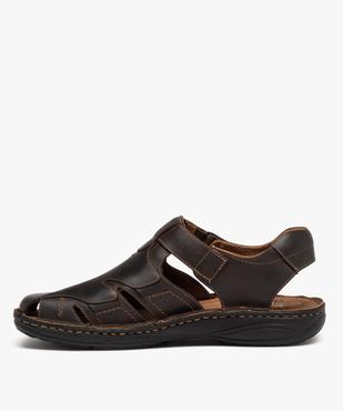 Sandales homme dessus en cuir et bout fermé vue3 - GEMO (CASUAL) - GEMO