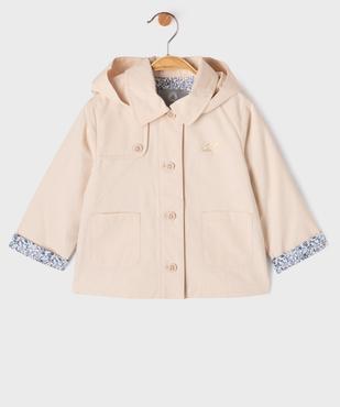 Imperméable à capuche à doublure fleurie bébé fille - LuluCastagnette vue2 - LULUCASTAGNETTE - GEMO