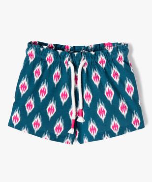 Short bébé fille en maille de coton imprimé à taille élastiquée vue1 - GEMO(BEBE DEBT) - GEMO