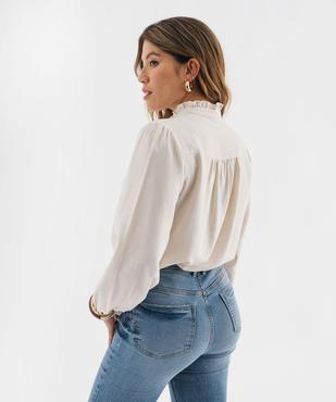 Blouse manches longues en flanelle de coton femme  vue3 - GEMO(FEMME PAP) - GEMO