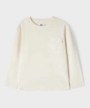 Tee-shirt manches longues en maille nid d’abeille garçon vue1 - GEMO 4G GARCON - GEMO