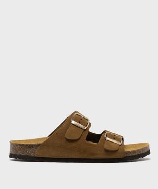 Sandales mules en cuir à semelle anatomique femme - Tanéo vue1 - TANEO - GEMO