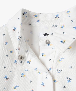 Veste fille en denim à motifs fleuris vue2 - GEMO 4G FILLE - GEMO