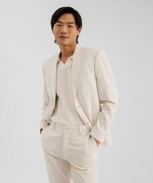 Veste de costume slim fit en viscose et lin homme vue1 - GEMO 4G HOMME - GEMO