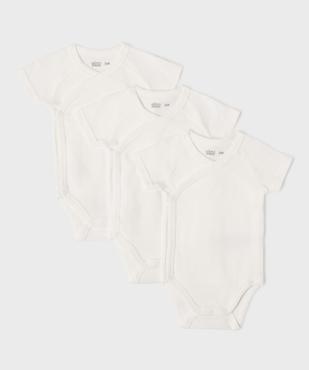 Body à manches courtes fermeture croisée unis bébé (lot de 3) vue1 - GEMO 4G BEBE - GEMO
