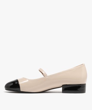 Ballerines vernies bicolores à talon femme vue3 - FOLLOW ME - GEMO