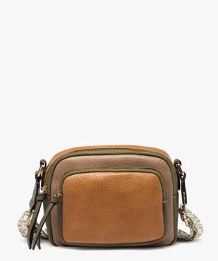 Sac à bandoulière tricolore fermeture zippée femme vue1 - GEMO (ACCESS) - GEMO