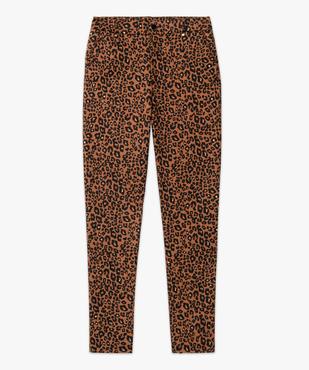 Pantalon droit en toile extensible imprimé léopard femme vue4 - GEMO(FEMME PAP) - GEMO