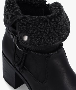 Boots femme à talon carré et col sherpa vue6 - GEMO(URBAIN) - GEMO