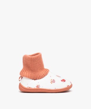 Chaussons fille imprimés en velours et à col chaussette vue1 - GEMO (ENFANT) - GEMO
