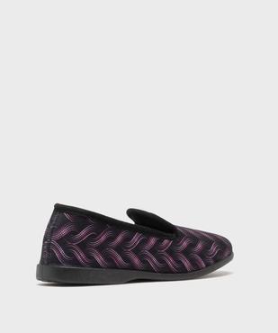 Chaussons pantoufles en velours ras imprimé femme vue4 - G'FLEX - GEMO