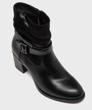 Bottines à talon avec tige drapée et brides à la cheville femme - Emilia Rosa vue5 - EMILIA ROSA - GEMO