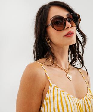 Robe courte rayée à fines bretelles femme vue2 - GEMO(FEMME PAP) - GEMO