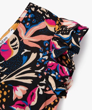 Robe à motifs fleuris avec volants aux emmanchures fille vue2 - GEMO (ENFANT) - GEMO