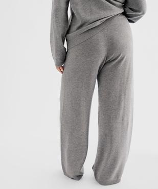 Pantalon large en maille avec taille élastique femme grande taille vue3 - GEMO (G TAILLE) - GEMO