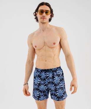 Short de bain à motif palmiers avec taille ajustable homme vue1 - GEMO 4G HOMME - GEMO