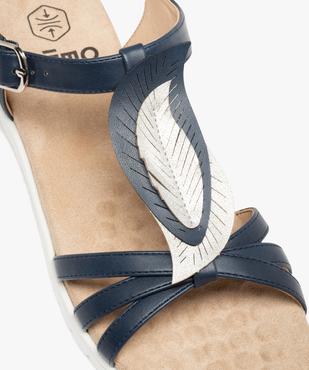 Sandales femme plates dessus feuille métallisée vue6 - GEMO (CASUAL) - GEMO