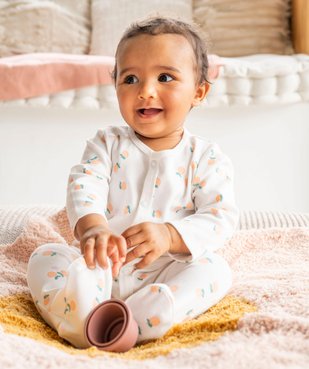 Pyjama dors-bien imprimé en coton fermeture devant bébé fille vue5 - GEMO 4G BEBE - GEMO