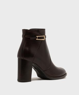 Boots en cuir à talon et bout amande femme - Tanéo vue4 - TANEO - GEMO