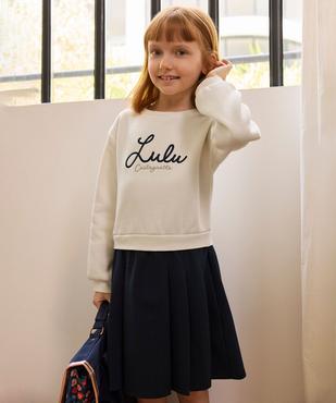 Robe bicolore avec inscription brodée fille - LuluCastagnette vue4 - LULUCASTAGNETTE - GEMO