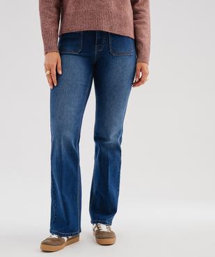 Jean flare en matière extensible femme vue1 - GEMO 4G FEMME - GEMO