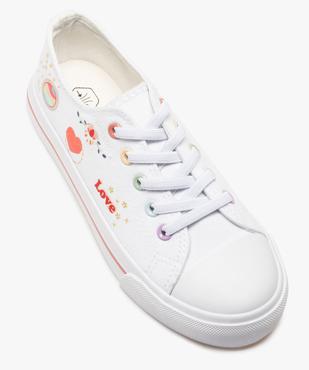 Baskets fille en toile avec graffitis et lacets élastiques vue5 - GEMO (ENFANT) - GEMO
