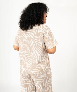 Blouse manches courtes fluide à col V et imprimé femme grande taille vue3 - GEMO (G TAILLE) - GEMO