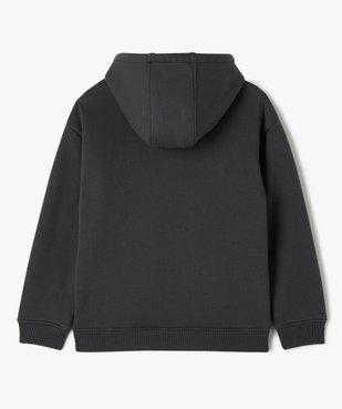 Sweat à capuche zippé avec doublure en sherpa garçon vue3 - GEMO (JUNIOR) - GEMO