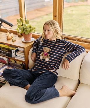Pyjama 2 pièces femme - LuluCastagnette vue4 - LULU CASTAGNETTE G4G D - GEMO