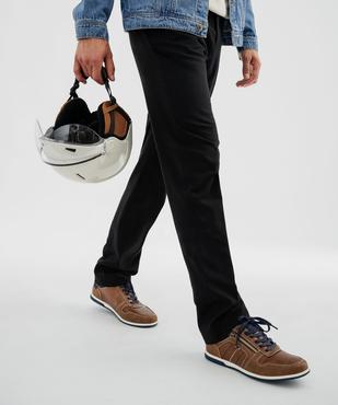 Baskets basses surpiquées à lacets, zip et fine semelle homme - Urban Steps vue7 - URBAN STEPS - GEMO