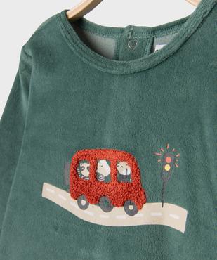 Pyjama en velours 2 pièces à motifs voitures bébé garçon vue2 - GEMO 4G BEBE - GEMO
