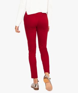 Pantalon femme en toile coupe slim avec ceinture fine vue3 - FOLLOW ME - GEMO