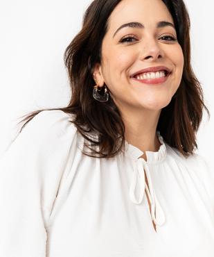 Blouse à manches 3/4 en maille gaufrée femme grande taille vue2 - GEMO (G TAILLE) - GEMO