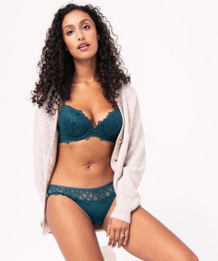 Soutien-gorge push-up en dentelle avec dos fantaisie vue3 - GEMO(HOMWR FEM) - GEMO
