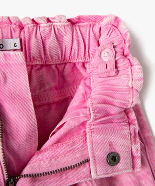 Short en jean coloré large et taille haute fille vue2 - GEMO 4G FILLE - GEMO